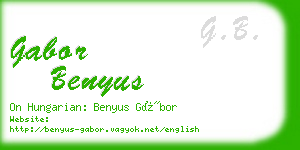 gabor benyus business card